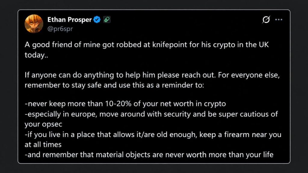 Robbers Tied up a UK Crypto Trader at Knifepoint and Took $800K Robbers Tied up a UK Crypto Trader at Knifepoint and Took $800K